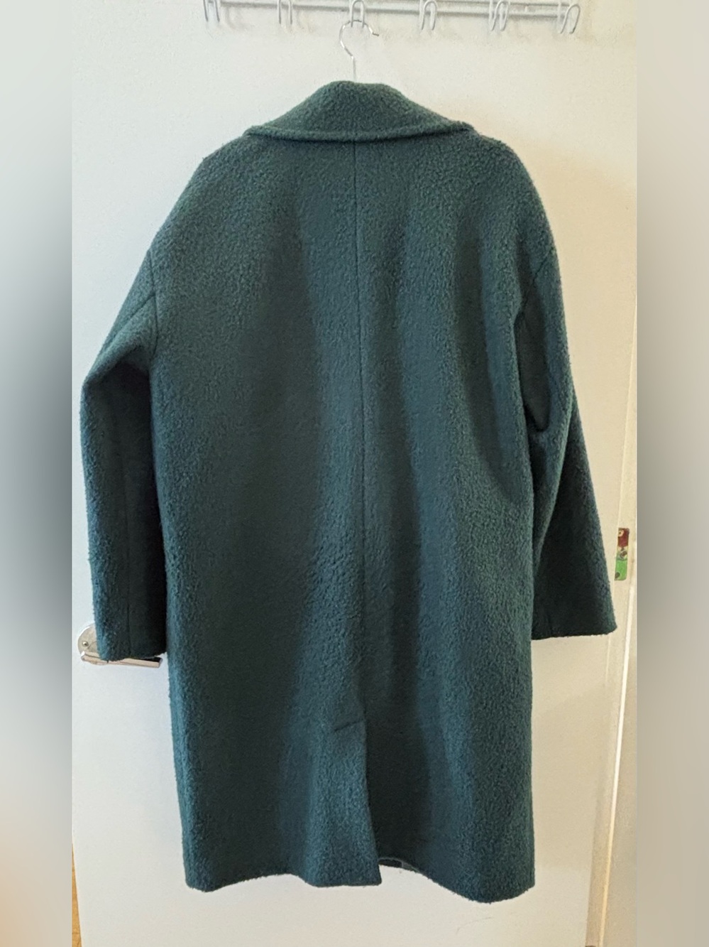 Long Bouclé Coat with Three-Button Closure - Picture 6 of 6